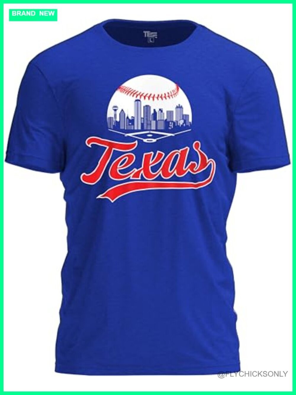 Baseball Shirt Cityscape T-Shirt with Urban Skyline Graphic
